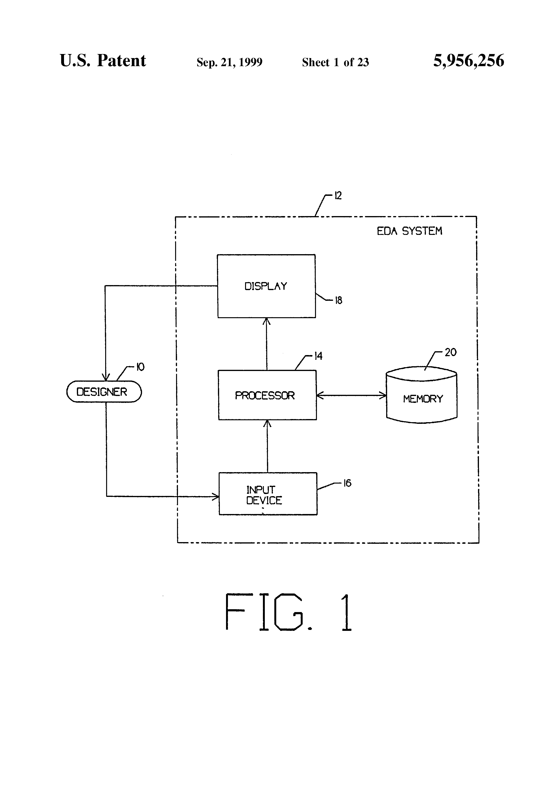 US5956256A patent drawing showing the quantum circuit for modular exponentiation used in Shor's period-finding subroutine, with quantum Fourier transform stages